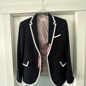 Navy men’s sport coat. Thom Browne for Neiman Marcus and Target. Size medium.